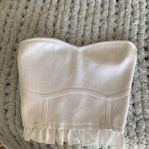 White Strapless Bustier Top